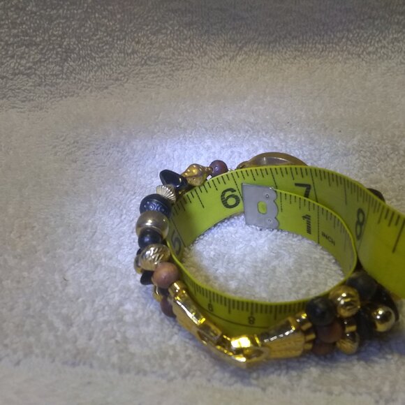 LA Express Quartz Watch Multi-Color Beads Gold Frame New Battery Women Great - Picture 8 of 11